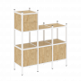 Loft Прямой стеллаж наборный VR.L-13 Тиквуд светлый/Белый металл 1278*446*1458