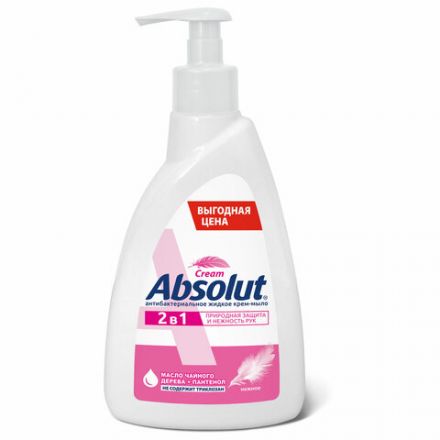 Мыло-крем жидкое антибактериальное 500 г ABSOLUT "Нежное 2 в 1", пантенол, дозатор, 5213