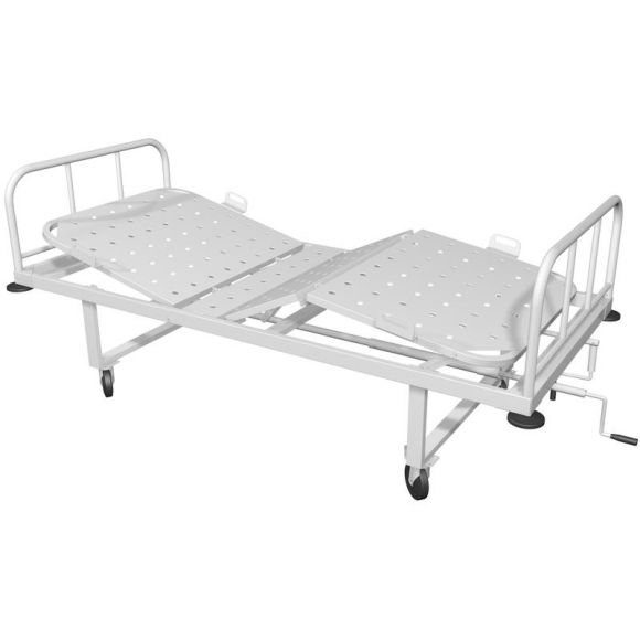 Кровать медицинская КМ-04 с 3 регулируемыми секциями белая (металл)
