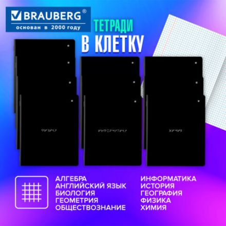 Тетради предметные, КОМПЛЕКТ 12 ПРЕДМЕТОВ, 48 л., матовая ламинация, BRAUBERG, "MINIMAL", 404831 Тетради предметные, КОМПЛЕКТ 12 ПРЕДМЕТОВ, 48 л., матовая ламинация, BRAUBERG, "MINIMAL", 404831
