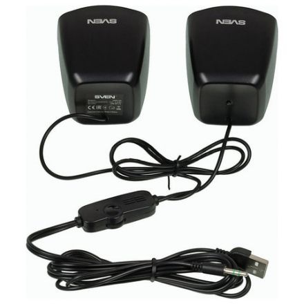 Колонки компьютерные SVEN 120, 2.0, 2х2,5 Вт, пластик, черные, SV-013493 Колонки компьютерные SVEN 120, 2.0, 2х2,5 Вт, пластик, черные, SV-013493
