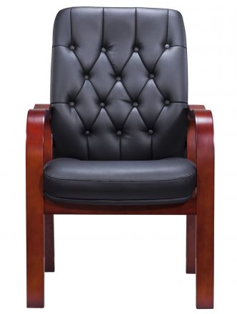 Кресло Everprof Monaco Wood CF Экокожа Черный Кресло Everprof Monaco Wood CF Экокожа Черный