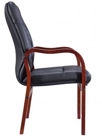Кресло Everprof Monaco Wood CF Экокожа Черный Кресло Everprof Monaco Wood CF Экокожа Черный