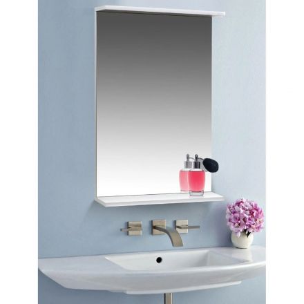 Зеркало TZ_Бора-бора 50 с полкой, белое