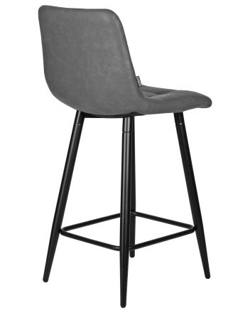 Стул полубарный DOBRIN OLIVIA, черные матовые ножки, серая антрацитовая винтажная экокожа (RU-08) Стул полубарный DOBRIN OLIVIA, черные матовые ножки, серая антрацитовая винтажная экокожа (RU-08)
