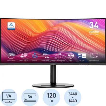 Монитор MSI Modern MD342CQP 34 21:9 UWQHD(3440×1440) VA Curve HDMI, DP, USB-C Монитор MSI Modern MD342CQP 34 21:9 UWQHD(3440×1440) VA Curve HDMI, DP, USB-C