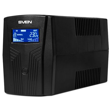 Источник бесперебойного питания Sven PRO 650, 2 розетки, 650ВA, 390Вт, LCD дисплей, черный Источник бесперебойного питания Sven PRO 650, 2 розетки, 650ВA, 390Вт, LCD дисплей, черный