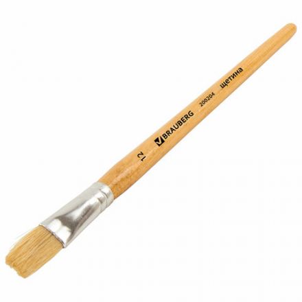 Кисть BRAUBERG, щетина, плоская, № 12, 200204 Кисть BRAUBERG, щетина, плоская, № 12, 200204