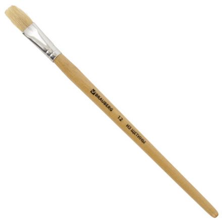 Кисть BRAUBERG, щетина, плоская, № 12, 200204 Кисть BRAUBERG, щетина, плоская, № 12, 200204