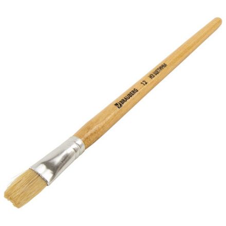 Кисть BRAUBERG, щетина, плоская, № 12, 200204 Кисть BRAUBERG, щетина, плоская, № 12, 200204