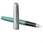 Ручка перьевая Parker "Sonnet Sand Blasted Metal&Green Lacquer" черная, 0,8мм, подарочная упаковка Ручка перьевая Parker "Sonnet Sand Blasted Metal&Green Lacquer" черная, 0,8мм, подарочная упаковка