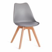 Стул Tetchair TULIP (mod. 73-1) дерево/пластик/экокожа, 47,5x55x80 см, Серый (Grey)