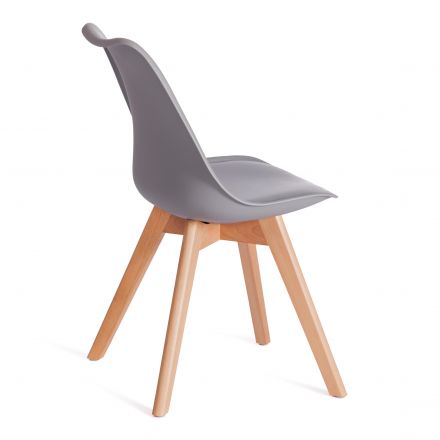 Стул Tetchair TULIP (mod. 73-1) дерево/пластик/экокожа, 47,5x55x80 см, Серый (Grey)