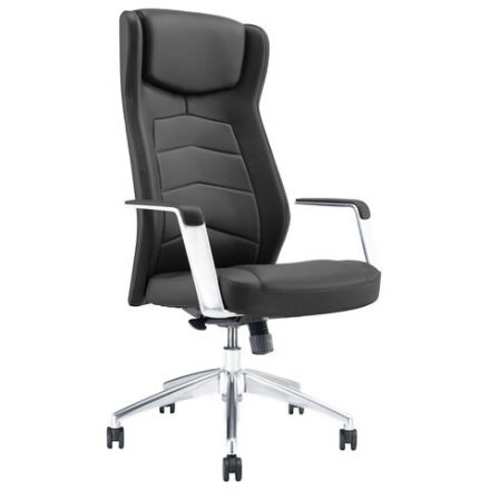Кресло BRABIX PREMIUM "Viking EX-759", синхромеханизм, алюминий, натуральная кожа, черное, 532933