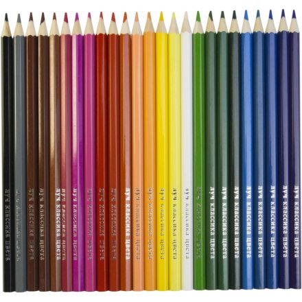 Карандаши цветные 24 цв, 6-гран, ЛУЧ Классика, 29С 1712-08 Карандаши цветные 24 цв, 6-гран, ЛУЧ Классика, 29С 1712-08