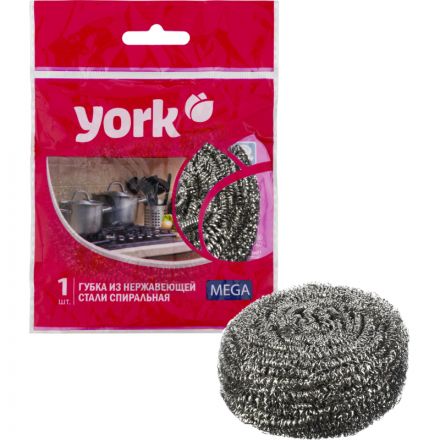 Губка для мытья посуды YORK Макси стальная