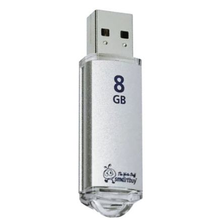 Флеш-диск 8 GB, SMARTBUY V-Cut, USB 2.0, металлический корпус, серебристый, SB8GBVC-S Флеш-диск 8 GB, SMARTBUY V-Cut, USB 2.0, металлический корпус, серебристый, SB8GBVC-S