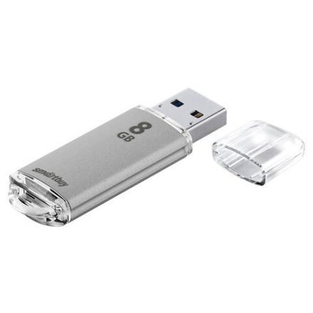Флеш-диск 8 GB, SMARTBUY V-Cut, USB 2.0, металлический корпус, серебристый, SB8GBVC-S Флеш-диск 8 GB, SMARTBUY V-Cut, USB 2.0, металлический корпус, серебристый, SB8GBVC-S