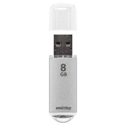 Флеш-диск 8 GB, SMARTBUY V-Cut, USB 2.0, металлический корпус, серебристый, SB8GBVC-S Флеш-диск 8 GB, SMARTBUY V-Cut, USB 2.0, металлический корпус, серебристый, SB8GBVC-S
