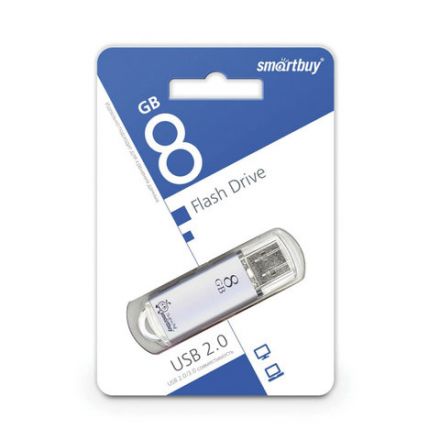 Флеш-диск 8 GB, SMARTBUY V-Cut, USB 2.0, металлический корпус, серебристый, SB8GBVC-S Флеш-диск 8 GB, SMARTBUY V-Cut, USB 2.0, металлический корпус, серебристый, SB8GBVC-S
