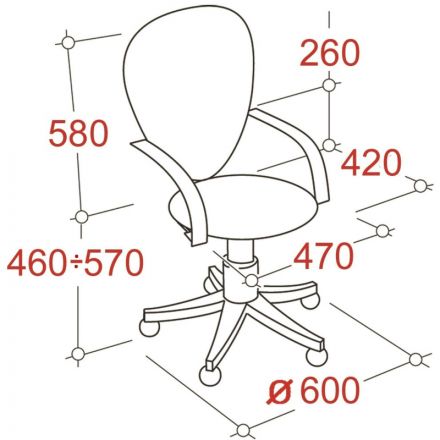 Кресло UP_EChair 223 PC ткань серая С73, хром
