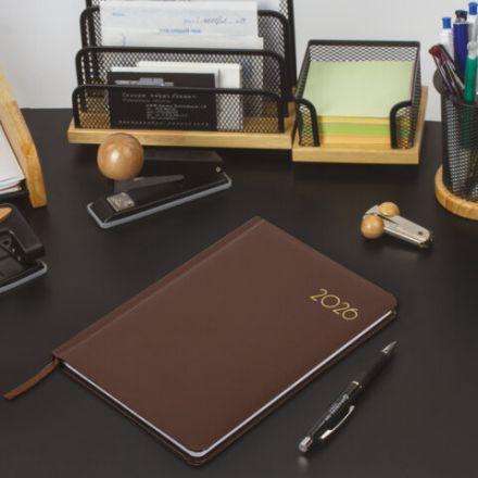 Еженедельник датированный 2026, А5, 145х215 мм, BRAUBERG "Select", балакрон, коричневый, 117183