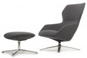 Кресло+оттоманка Selin F1705 Тёмно-серый кашемир