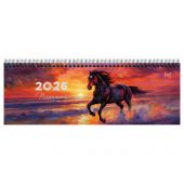 Планинг датированный 2026г., 64л., 285*100мм, картон, BG "Символ года", отд.фольгой, на гребне