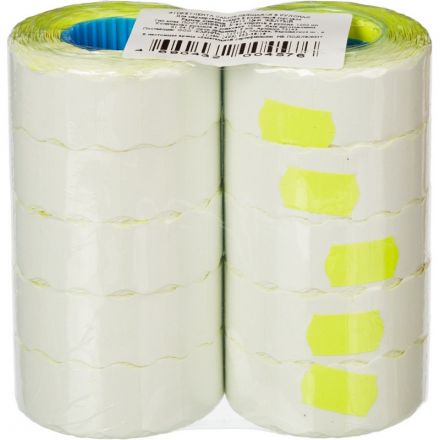 Этикет-лента волна желтая 22х12 мм (10 рулонов по 1000 этикеток) Этикет-лента волна желтая 22х12 мм (10 рулонов по 1000 этикеток)