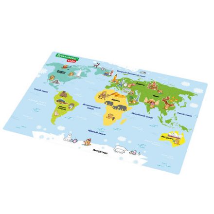 Настольное покрытие BRAUBERG KIDS, А3+, пластик, 46x33 см, "Кот-энтузиаст изучает Мир", 273619 Настольное покрытие BRAUBERG KIDS, А3+, пластик, 46x33 см, "Кот-энтузиаст изучает Мир", 273619
