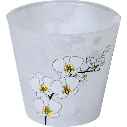 Горшок для цветов Фиджи Орхид Деко D 160 мм/1,6 л белая орхидеяING6196БЛ