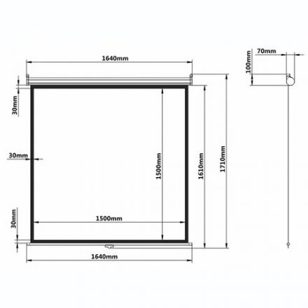 Экран проекционный настенный (150х150 см), матовый, 1:1, BRAUBERG "WALL", 236725 Экран проекционный настенный (150х150 см), матовый, 1:1, BRAUBERG "WALL", 236725