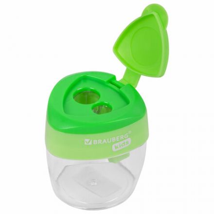 Точилка BRAUBERG KIDS "MAXI", 2 отверстия, с большим контейнером, трехгранный корпус, цвета ассорти, 271945 Точилка BRAUBERG KIDS "MAXI", 2 отверстия, с большим контейнером, трехгранный корпус, цвета ассорти, 271945