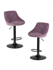 Набор 2 шт Стул барный DOBRIN LOGAN BLACK, пудрово-сиреневый велюр (MJ9-52) Набор 2 шт Стул барный DOBRIN LOGAN BLACK, пудрово-сиреневый велюр (MJ9-52)