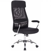 Кресло BN_Sp_EChair-591 TC сетка/ткань черный, хром Кресло BN_Sp_EChair-591 TC сетка/ткань черный, хром