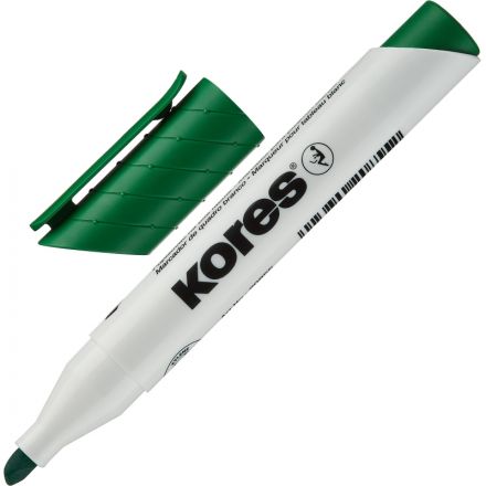 Маркер для белых досок KORES зеленый 3-5 мм скошенный наконечник 20855