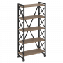 Loft Стеллаж на колесных опорах-5 полок VR.L-MST.K-5.8 Дуб аризона/Чёрный металл 800*400*1704