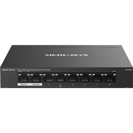 Коммутатор Mercusys MS108GP (L2) 8x1Гбит/с 7PoE+ 65W неуправляемый Коммутатор Mercusys MS108GP (L2) 8x1Гбит/с 7PoE+ 65W неуправляемый