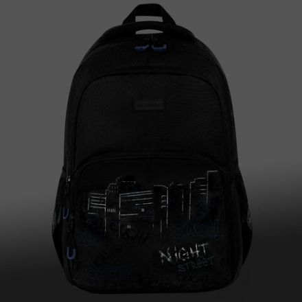 Рюкзак BRAUBERG CONCEPT универсальный, 2 отделения, светоотражающий принт, "Night city", 45х30х18 см, 272582 Рюкзак BRAUBERG CONCEPT универсальный, 2 отделения, светоотражающий принт, "Night city", 45х30х18 см, 272582