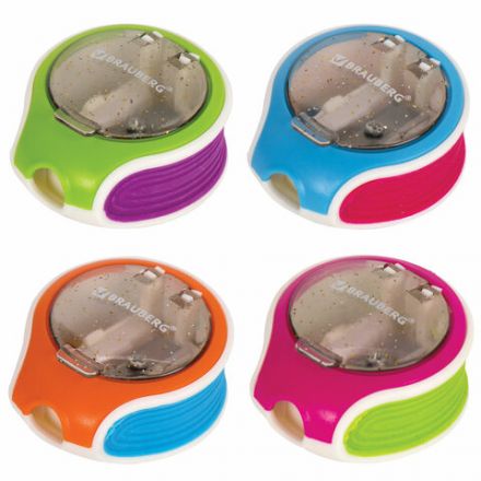 Точилка BRAUBERG "Mix Soft", пластиковая, с контейнером, корпус ассорти, 229585 Точилка BRAUBERG "Mix Soft", пластиковая, с контейнером, корпус ассорти, 229585