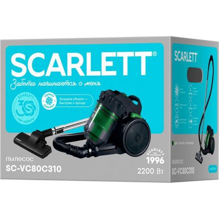 Пылесос Scarlett SC-VC80C310, мультициклон, 2200 Вт, черный