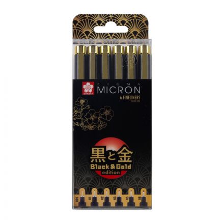 Набор капиллярных ручек Pigma Micron Gold Limited Edition 6шт ч.POXSDKB6YOS