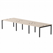 Бенч-система на 6 мест Everprof EVO на металлокаркасе 3540х670(1370)x755 Дуб Соната/Черный