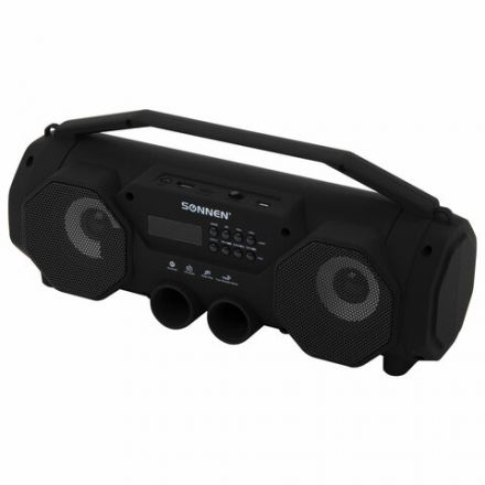 Колонка портативная с подсветкой SONNEN B306, 12 Вт, Bluetooth, FM-тюнер, microSD, MP3-плеер, черная, 513479 Колонка портативная с подсветкой SONNEN B306, 12 Вт, Bluetooth, FM-тюнер, microSD, MP3-плеер, черная, 513479