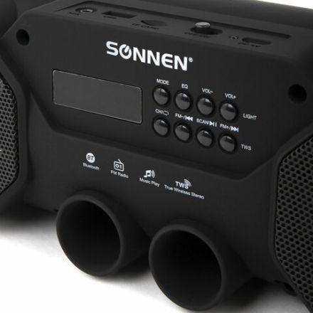 Колонка портативная с подсветкой SONNEN B306, 12 Вт, Bluetooth, FM-тюнер, microSD, MP3-плеер, черная, 513479 Колонка портативная с подсветкой SONNEN B306, 12 Вт, Bluetooth, FM-тюнер, microSD, MP3-плеер, черная, 513479