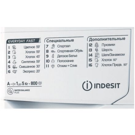 Стиральная машина INDESIT EWSB 5085 CIS, 800 об/мин, 5 кг, фронтальная загрузка, 16 программ, белая, 869991565300 Стиральная машина INDESIT EWSB 5085 CIS, 800 об/мин, 5 кг, фронтальная загрузка, 16 программ, белая, 869991565300