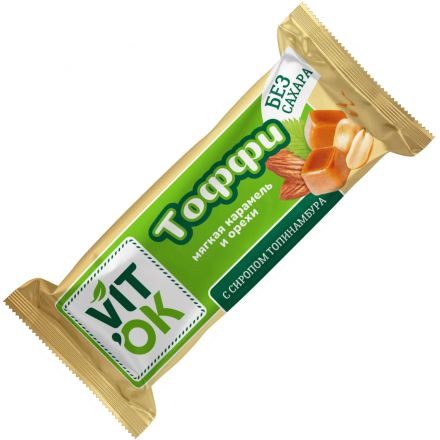 Конфеты VITok неглазированные Мягкая карамель и орехи Тоффи, 300г