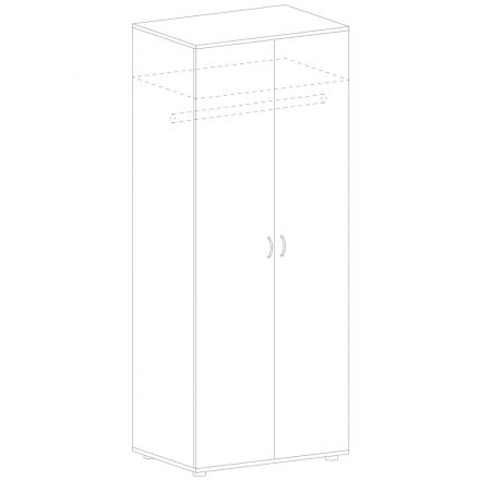 Шкаф S/P/A/A/A для одежды  80х60х195см Белый/Тортора OMHD860BLTR