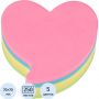 Стикеры фигурные Kores FANTASY HEART 70x70мм,5смешан.неон.цв. по 250л 48705