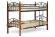 Кровать BOLERO двухярусная дерево гевея/металл, 90*200 см (bunk bed), красный дуб/черный
